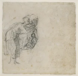 Studium grupy figur, ok. 1511 (czarna kreda na papierze)
